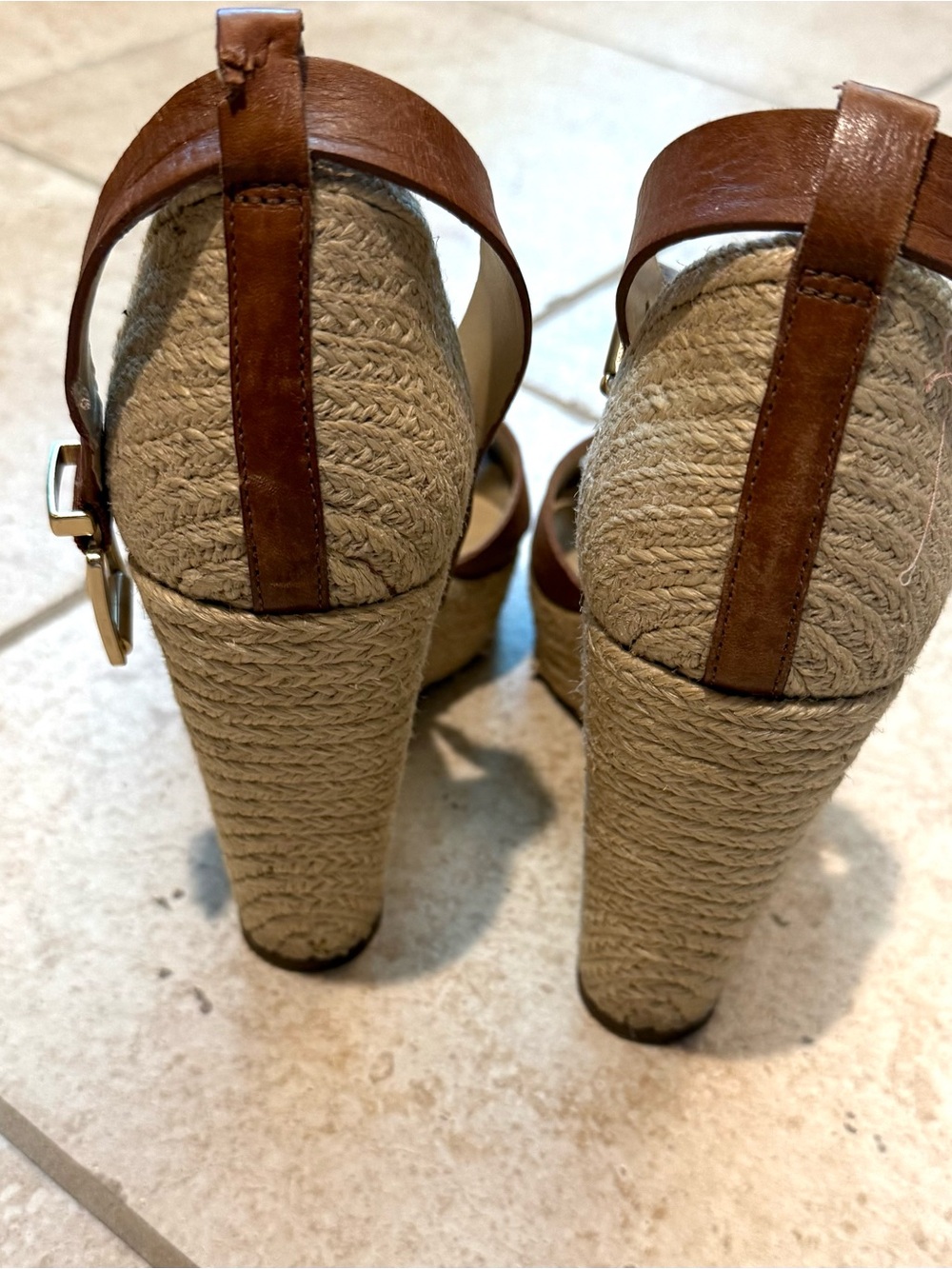 Vince Camuto Brown Espadrille Wedge Sandals - Ankle Strap - Picture 3 of 3